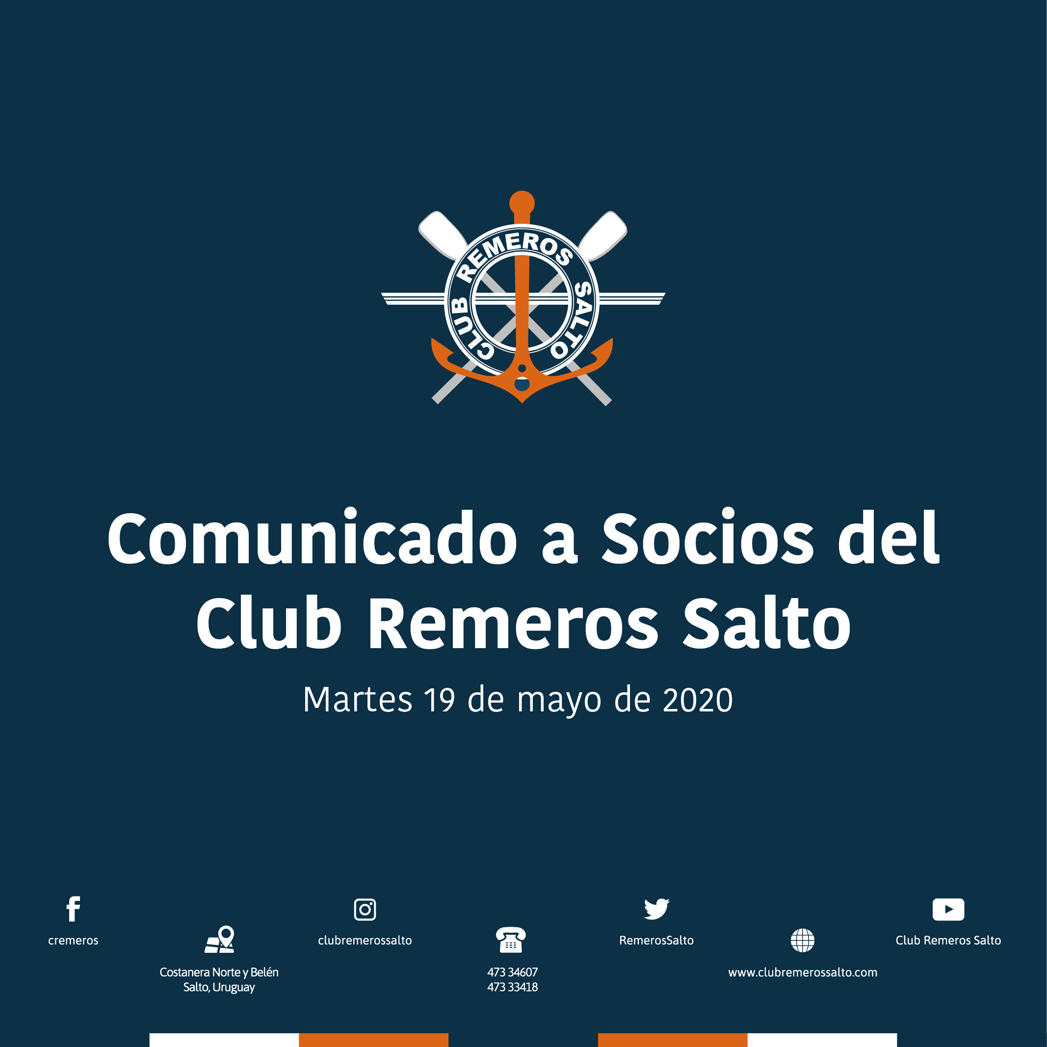 Comunicado a Socios del Club - 19 de Mayo